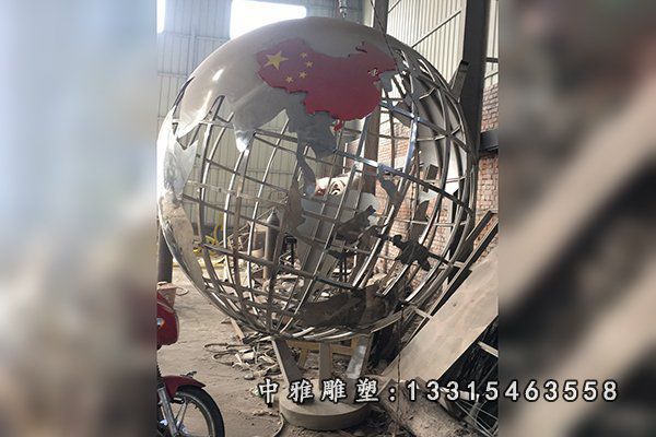 不锈钢广场地球仪雕塑
