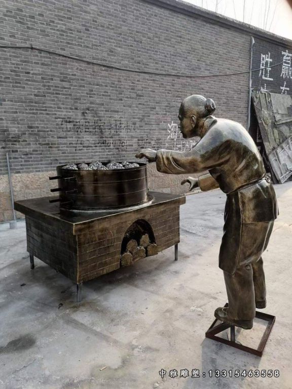 铜雕步行街民俗人物