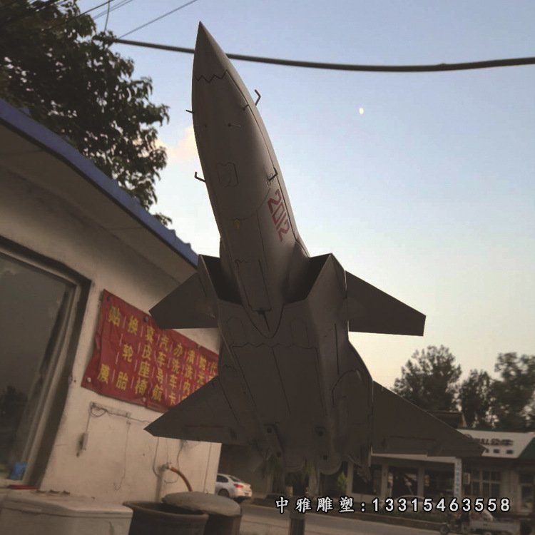 不锈钢仿真飞机雕塑