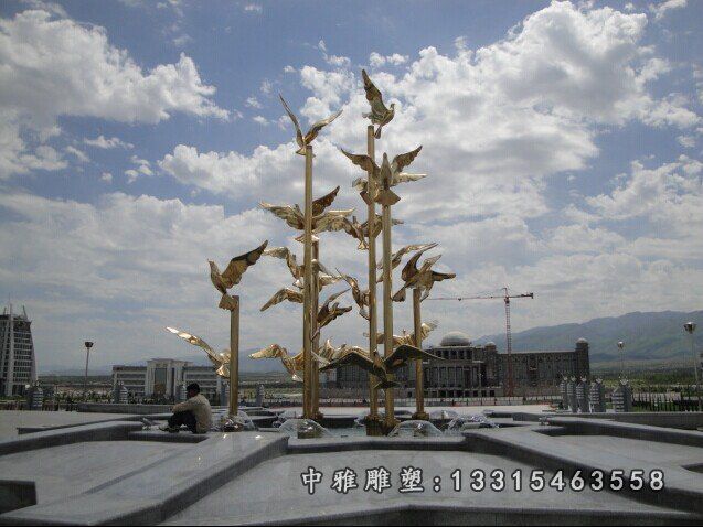 不锈钢公园鸽子雕塑