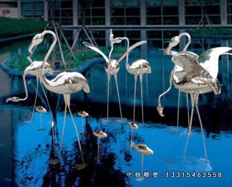 不锈钢吉祥仙鹤雕塑