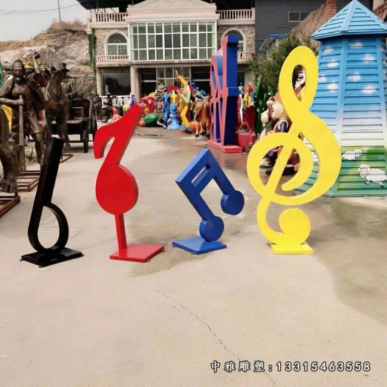 不锈钢彩绘音符雕塑
