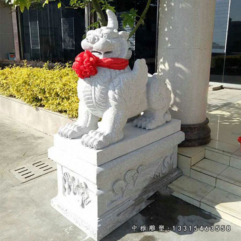 独角兽石雕动物雕塑