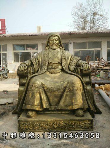 铜雕名人成吉思汗
