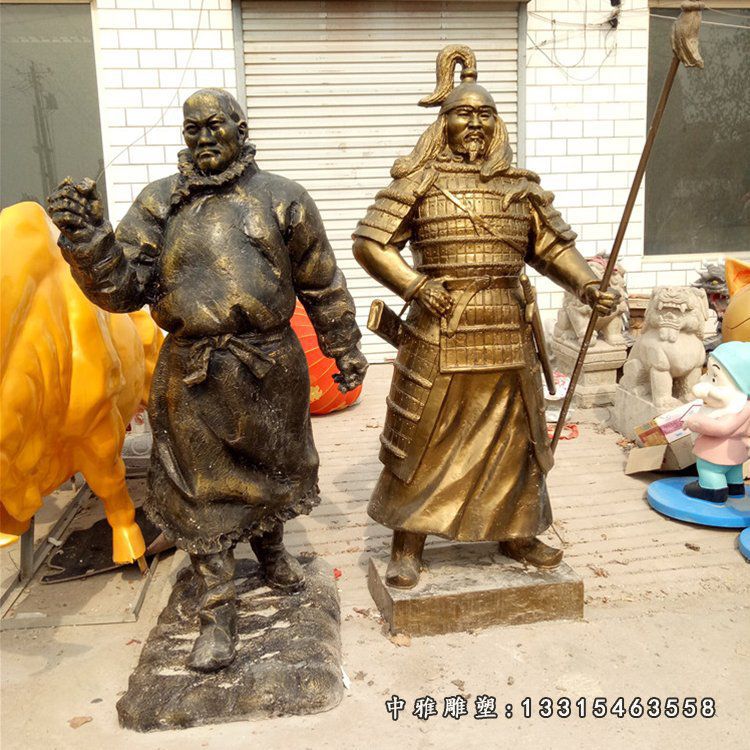 广场士兵铜雕