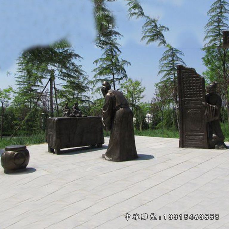 铜雕广场孝道人物雕塑