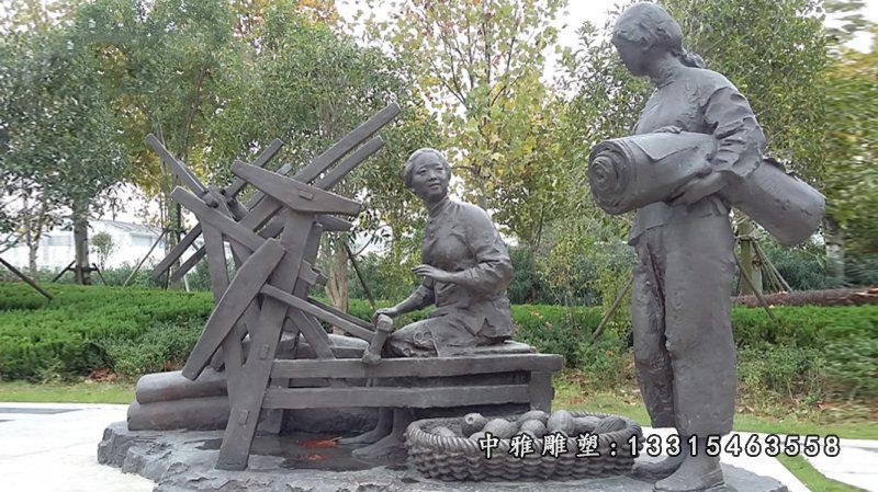 步行街铜雕民俗人物雕塑