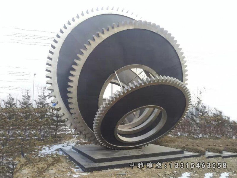 城市齿轮不锈钢雕塑