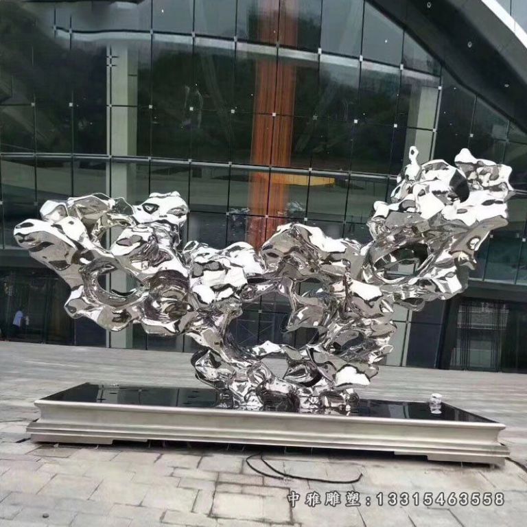 抽象太湖石不锈钢雕塑