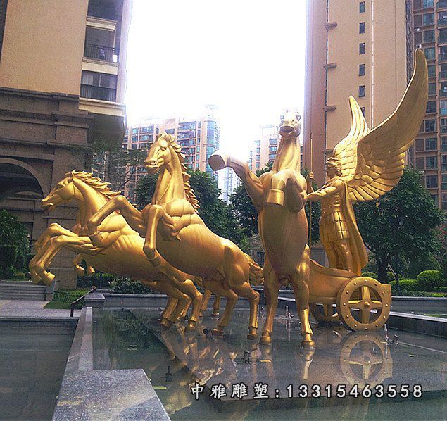 铜雕阿波罗战车雕塑