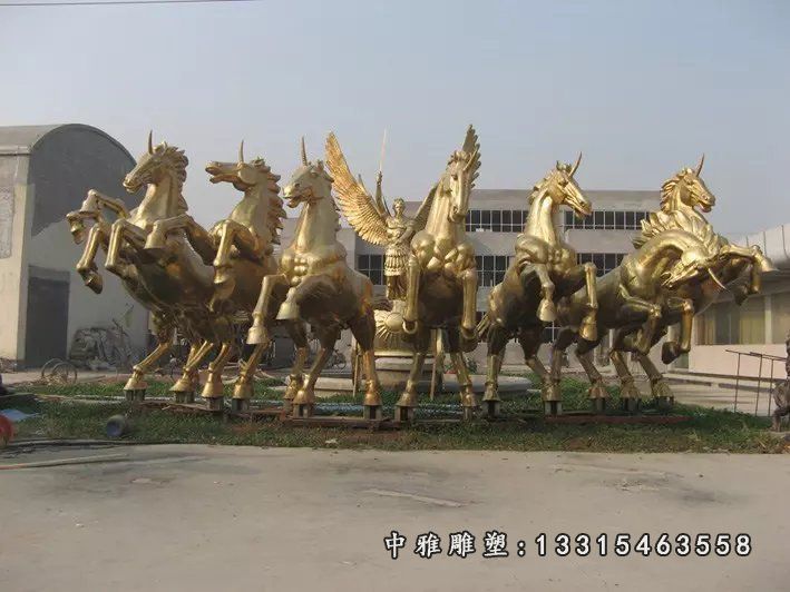 铜雕动物马摆件