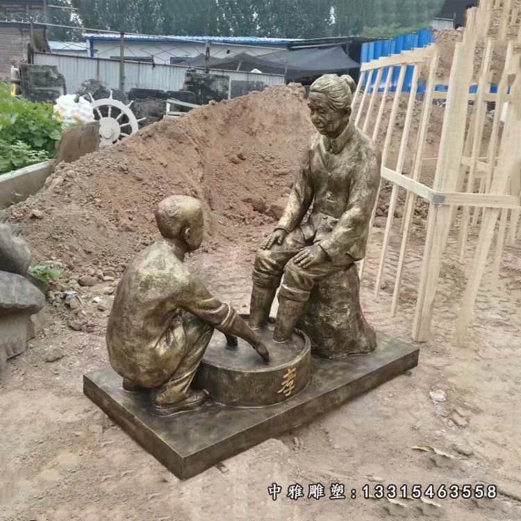 铜雕孝道主题人物雕塑
