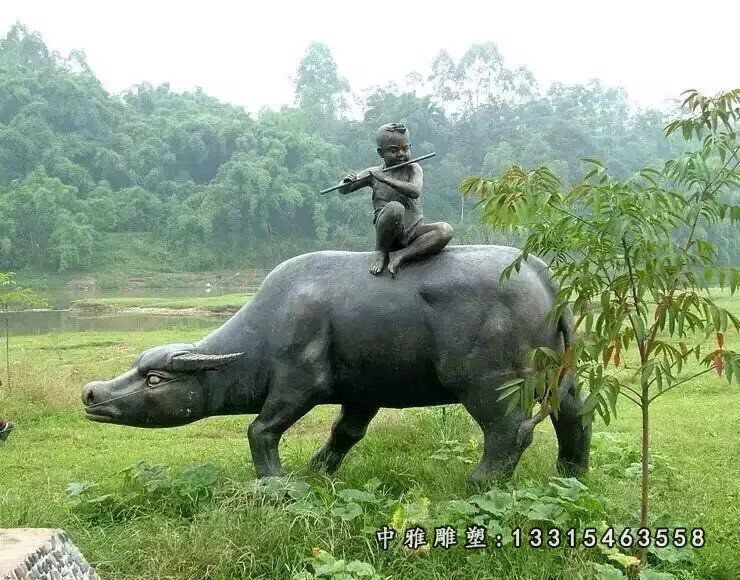铜雕户外牧童