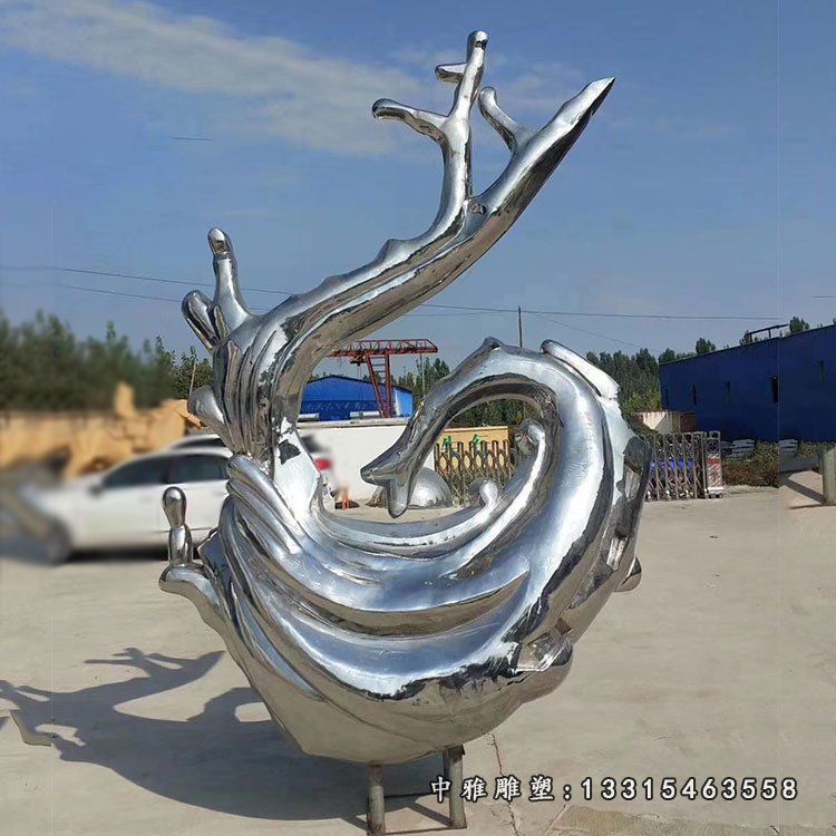 不锈钢海浪景观雕