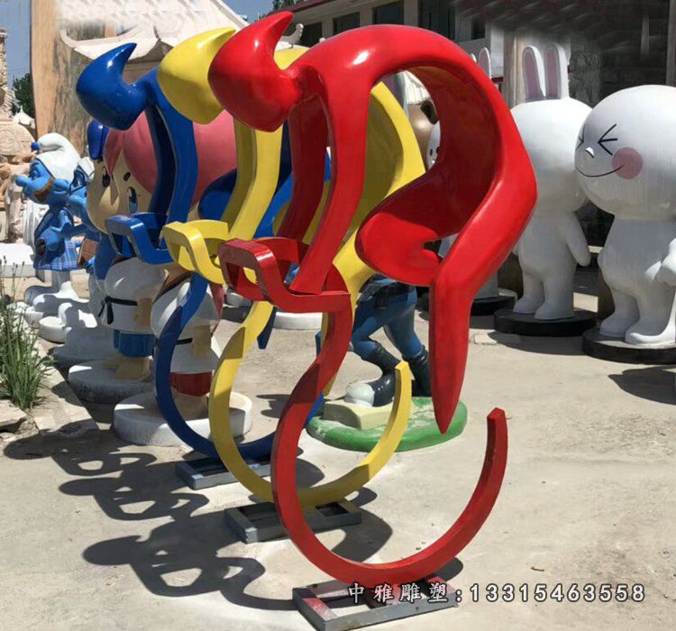 不锈钢抽象骑行人物雕像