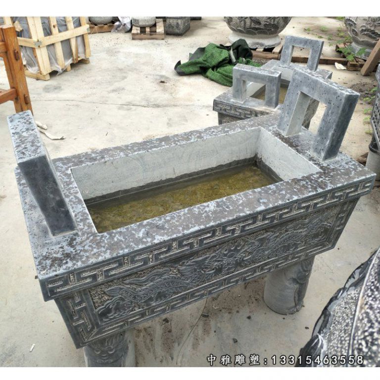 寺庙石雕四足鼎雕塑