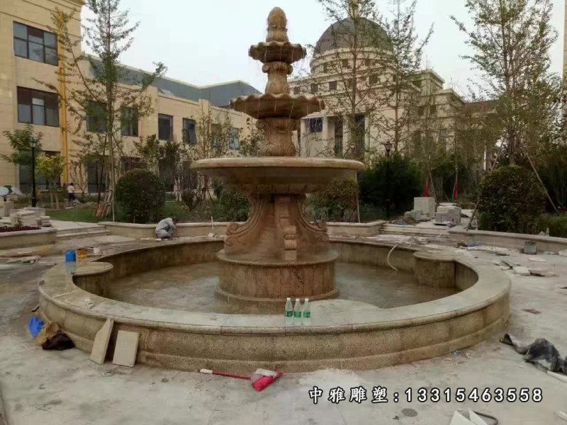 石雕双层喷泉