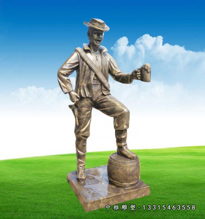 园林铜雕喝酒人物