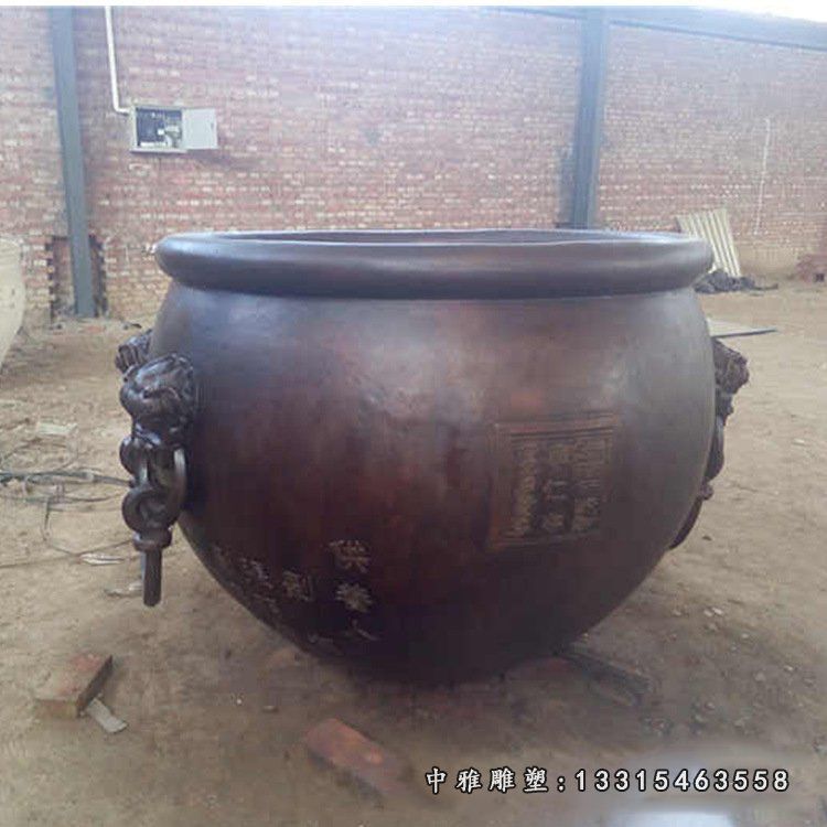 铜雕大型庭院水缸雕塑