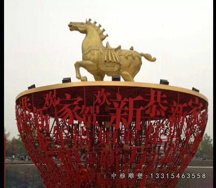 广场不锈钢大型马