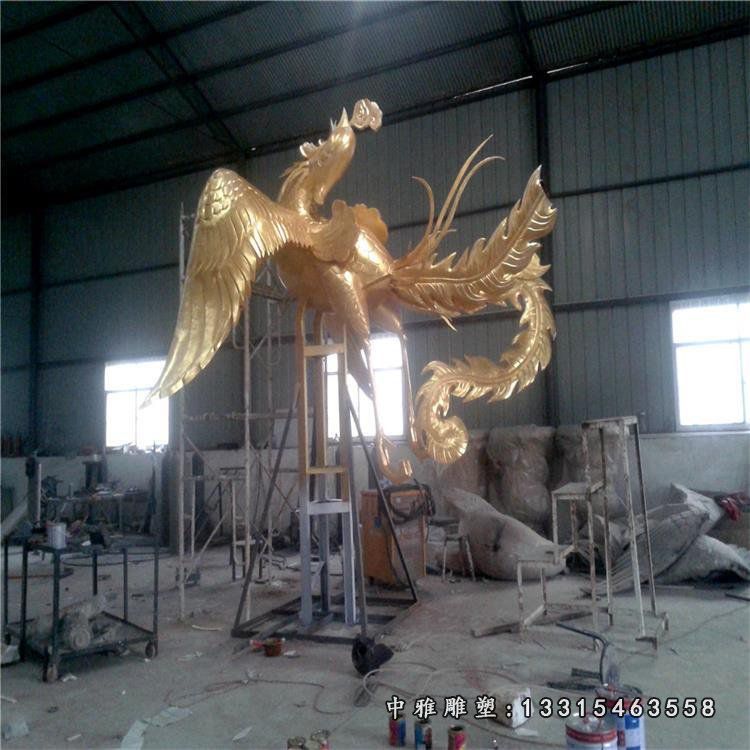 铜雕神兽凤凰