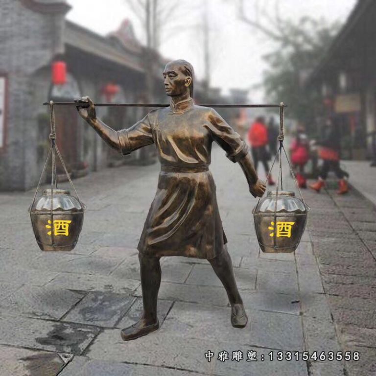 铜雕民俗酒文化人物雕像