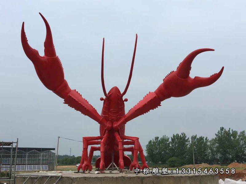 大型广场龙虾不锈钢雕塑