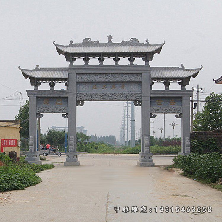 城市大理石牌楼建筑雕塑
