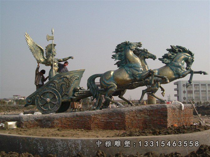 铜雕阿波罗战车雕塑