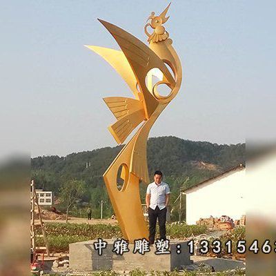 不锈钢大型凤凰雕塑