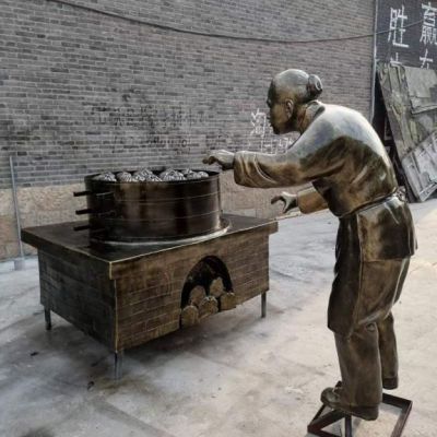 铜雕步行街民俗人物