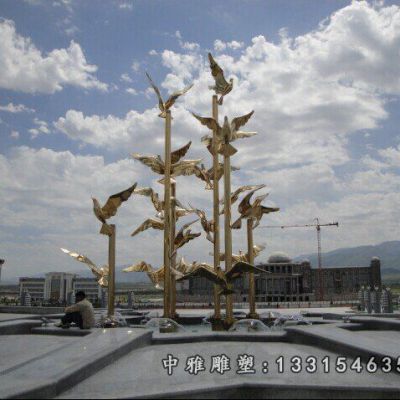 不锈钢公园鸽子雕塑