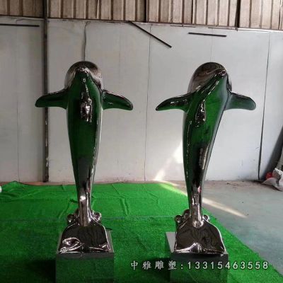 镜面不锈钢海豚雕塑