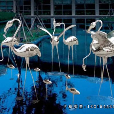 不锈钢吉祥仙鹤雕塑