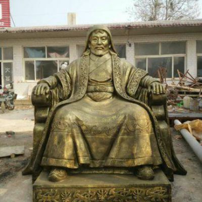 铜雕名人成吉思汗
