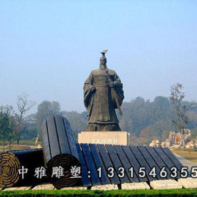 广场铜雕秦始皇