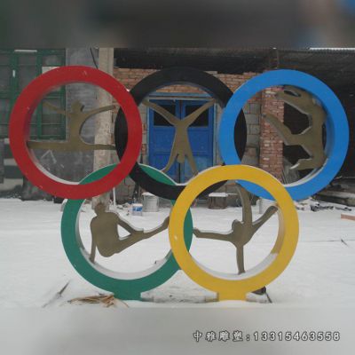 不锈钢奥运五环景观雕塑