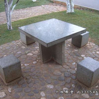 石雕公园桌凳雕塑