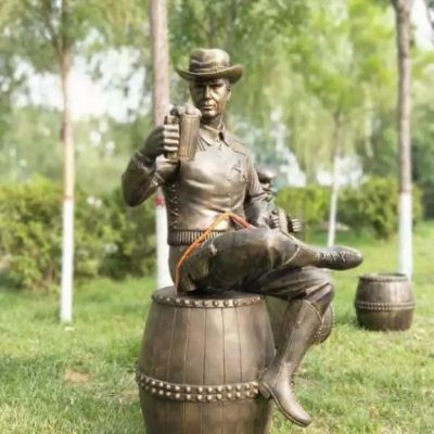 铜雕喝酒人物雕塑
