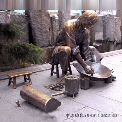 商业街铜雕民俗人物