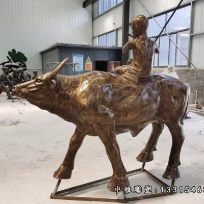 铜雕动物牛摆件