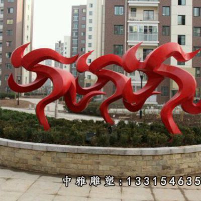 不锈钢小区跑步人物雕塑