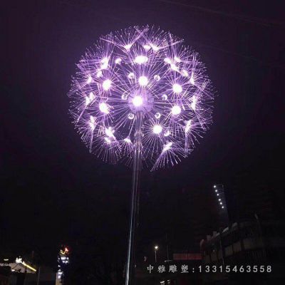 发光不锈钢蒲公英雕塑