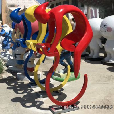 不锈钢抽象骑行人物雕像