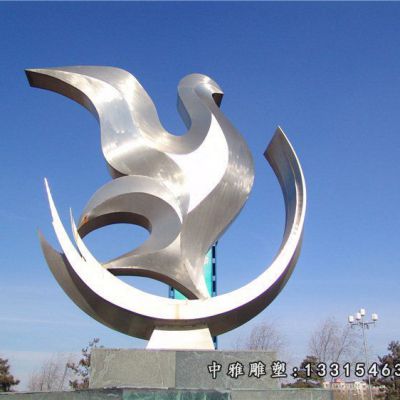 广场鸽子不锈钢动物