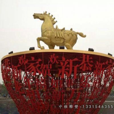 广场不锈钢大型马