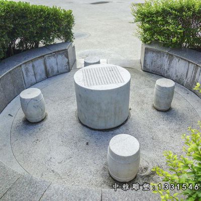 石雕小区休闲桌凳
