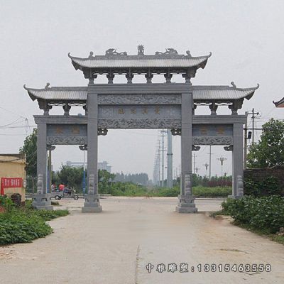 城市大理石牌楼建筑雕塑