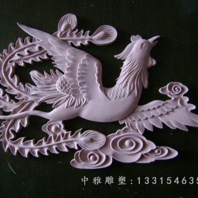 大理石浮雕凤凰雕塑
