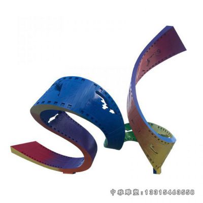 不锈钢彩带广场景观雕塑